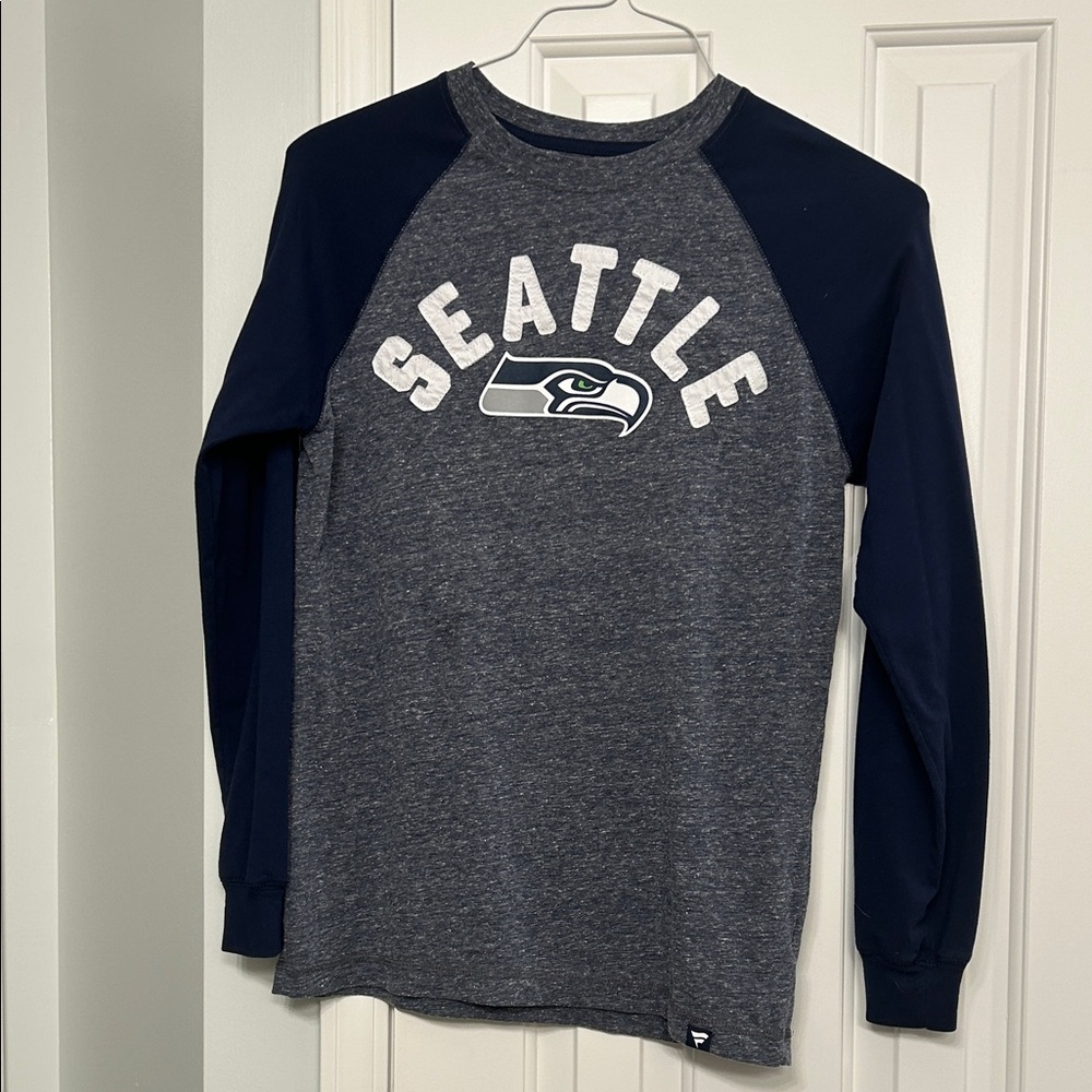 Fanatics Seattle Seahawks Long Sleeve Shirt - Navy and Gray
